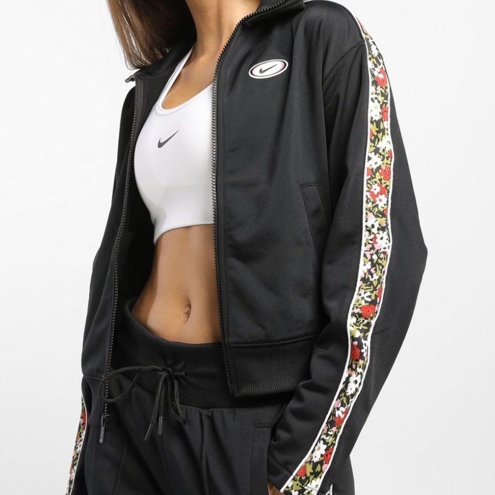Nike Zip Up Floral Detail Track Jacket